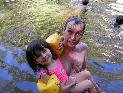 Olivia and Dad in a rainforest pool